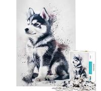 1000 Piece Jigsaw Puzzles for Adults Jigsaw Alaskan Malamute Knight 1000 Jigsaw Puzzle Home Decoration Toys Birthday Present Challenging Family Fun Game (38x52cm)