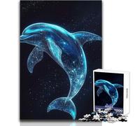 1000 Piece Jigsaw Puzzles for Adults Jigsaw Algorithmic Cosmic Dolphin Toy Intellectual Game But Fun And Humorous Birthday Gift Size 38x52cm