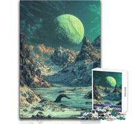 1000 Piece Jigsaw Puzzles for Adults Jigsaw Alien Landscape with A Sea Monster Toy Intellectual Game But Fun And Humorous Birthday Gift Size 38x52cm