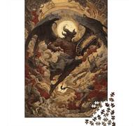 1000 Piece Jigsaw Puzzles for Adults Jigsaw Angel Vs. Demon Battle Art Print Jigsaw for Adults Relax Games Improve Memory Challenging Game Gifts 52x38cm/1000pcs