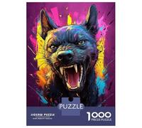 1000 Piece Jigsaw Puzzles for Adults Jigsaw Angry Colorful Dog Adult Jigsaw Puzzle Hands-on Game Perfect Decoration Challenging Game Gifts 70x50cm/1000pcs