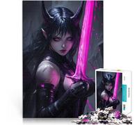 1000 Piece Jigsaw Puzzles for Adults Jigsaw Anime Cybergirl Warrior Evil Entspannungsspiele Geschenkideen52x38cm
