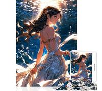 1000 Piece Jigsaw Puzzles for Adults Jigsaw Anime Girl Underwater Hands-on Game Family Activities Educational Toy Help The Brain Exercise (38X26CM)