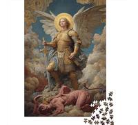 1000 Piece Jigsaw Puzzles for Adults Jigsaw Archangel Michael Defeating Lucifer Jigsaw for Adults Relax Games Improve Memory Challenging Game Gifts 52x38cm/1000pcs