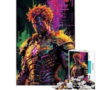 1000 Piece Jigsaw Puzzles for Adults Jigsaw Ares︰ Neon Warlord Puzzles for Adults Brain Teaser Game Pattern Assembly Challenging Game Gifts (Size 38x52cm)