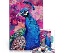 1000 Piece Jigsaw Puzzles for Adults Jigsaw Art Nouevau Floral Peacock Train your brain and hands 26x38cm Secret Santa Gifts for Age 14