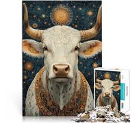 1000 Piece Jigsaw Puzzles for Adults Jigsaw Artistic Cow Made of wood for ages 14 and over Fun games Fun activities at home, birthday gifts, travel gifts。size:50x75cm/19.68x29.52inch