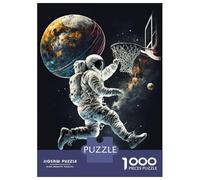 1000 Piece Jigsaw Puzzles for Adults Jigsaw Astronaut Basketball Space Jigsaw for Adults Relax Games Improve Memory Challenging Game Gifts 52x38cm/1000pcs