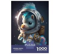 1000 Piece Jigsaw Puzzles for Adults Jigsaw Astronaut Space Pony Horse Puzzles for Adults Brain Teaser Game Enhance Memory Fun Activities at Home 70x50cm/1000pcs