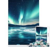 1000 Piece Jigsaw Puzzles for Adults Jigsaw Aurora Borealis over Frozen Lake Hands-on Game Enhance Memory Home Decoration Toys Gifts for Friends And Family (38x52cm)