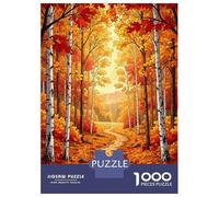 1000 Piece Jigsaw Puzzles for Adults Jigsaw Autumn Forest Path Puzzles for Adults Anti-Stress Toys Presents for Women Fun Activities at Home 52x38cm/1000pcs