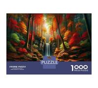 1000 Piece Jigsaw Puzzles for Adults Jigsaw Autumn Forest Waterfall Scene Jigsaw for Adults Family Games Birthday Present Unique Birthday And Xmas Gifts 38x26cm/1000pcs