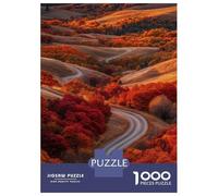 1000 Piece Jigsaw Puzzles for Adults Jigsaw Autumn Road Through Hills Adult Jigsaw Puzzle Toy Wall Decor A Work of Art Fun Activities at Home 70x50cm/1000pcs