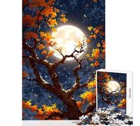1000 Piece Jigsaw Puzzles for Adults Jigsaw Autumn Tree Under Moonlight Educational Toy Great Gift Relax Games Fun at Home Activities, size 38x52cm