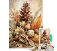 1000 Piece Jigsaw Puzzles for Adults Jigsaw Autumnal Still Life with Pine Cones Adult Jigsaw Relaxing Games Staycation Kill Time Fun at Home Activities, (Size 38x52cm)