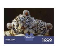 1000 Piece Jigsaw Puzzles for Adults Jigsaw Baby White Tiger Cubs Jigsaw for Adults Family Games Birthday Present Unique Birthday And Xmas Gifts 52x38cm/1000pcs