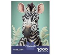 1000 Piece Jigsaw Puzzles for Adults Jigsaw Baby Zebra Cute Animal Adult Jigsaw Fun Games Hand Speed Race Fun Activities at Home 52x38cm/1000pcs