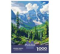 1000 Piece Jigsaw Puzzles for Adults Jigsaw Banff National Park Canada Illustration Adult Jigsaw Puzzle Toy Wall Decor A Work of Art Fun Activities at Home 52x38cm/1000pcs