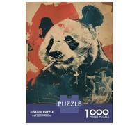 1000 Piece Jigsaw Puzzles for Adults Jigsaw Banksy Panda Smoking Art Adult Jigsaw Puzzle Hands-on Game Perfect Decoration Challenging Game Gifts 70x50cm/1000pcs