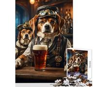 1000 Piece Jigsaw Puzzles for Adults Jigsaw Beagle Beer Hounds Puzzles for Teenagers Hand Speed Race for Birthday, Chrismas Christmas Birthday Gifts (38x52cm)