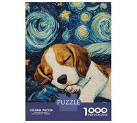 1000 Piece Jigsaw Puzzles for Adults Jigsaw Beagle Puppy Starry Night Jigsaws for Adults DIY Toys Birthday Present Challenging Game Gifts 70x50cm/1000pcs