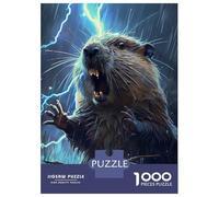 1000 Piece Jigsaw Puzzles for Adults Jigsaw Beaver Lightning Puzzles for Adults Anti-Stress Toys Presents for Women Fun Activities at Home 52x38cm/1000pcs