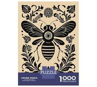 1000 Piece Jigsaw Puzzles for Adults Jigsaw Bee And Floral Ornament Puzzle for Adults Anti-Stress Toys For Family Fun Fun Activities at Home 52x38cm/1000pcs