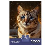 1000 Piece Jigsaw Puzzles for Adults Jigsaw Bengal Cat Portrait Puzzles for Adults Anti-Stress Toys But Fun And Humorous Challenging Game Gifts 52x38cm/1000pcs