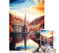 1000 Piece Jigsaw Puzzles for Adults Jigsaw Bergen Oil Painting Toy Wall Decor Gift Birthday Impossible Game Fun Activities at Home Size 50x75cm