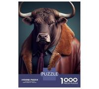 1000 Piece Jigsaw Puzzles for Adults Jigsaw Bernard The Bull Jigsaw Puzzle Toy Wall Decor But Fun And Humorous Fun at Home Activities, 38x26cm/1000pcs