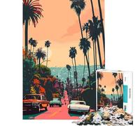 1000 Piece Jigsaw Puzzles for Adults Jigsaw Beverly Hills Vaporwave Hands-on Game Learning Educational Toys Birthday Gifts for The Whole Family (Size 75x50cm)