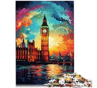 1000 Piece Jigsaw Puzzles for Adults Jigsaw Big Ben and London Eye puzzle wall decoration 26x38cm is ideal as gifts for the whole family