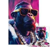 1000 Piece Jigsaw Puzzles for Adults Jigsaw Bigfoot Gangster Rapper with Sunglasses 1000 Jigsaw Puzzle Educational Toy Birthday Present Unique Birthday And Gifts (38x26cm)