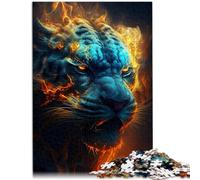 1000 Piece Jigsaw Puzzles for Adults Jigsaw Bioluminescent Fire Tigers Jigsaw Puzzle 26x38cm Unique Home Decor and Gifts