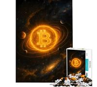 1000 Piece Jigsaw Puzzles for Adults Jigsaw Bitcoin in Space for Educational Game Challenge Toy Practical Game Stress Reliever Funny Gifts (Size 50x75cm)
