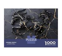 1000 Piece Jigsaw Puzzles for Adults Jigsaw Black And Gold Kintsugi Horse Sculpture Puzzles for Adults Brain Teaser Game Enhance Memory Fun Activities at Home 70x50cm/1000pcs