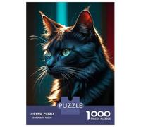1000 Piece Jigsaw Puzzles for Adults Jigsaw Black Cat Emerald Eyes Teenager Puzzles Relaxing Games Hand Speed Race Christmas Birthday Gifts 70x50cm/1000pcs