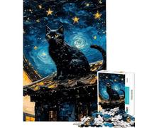 1000 Piece Jigsaw Puzzles for Adults Jigsaw Black Cats Are Outcasts 1000 Jigsaw Puzzle Home Decoration Toys Birthday Present Challenging Family Fun Game (38x52cm)