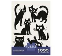 1000 Piece Jigsaw Puzzles for Adults Jigsaw Black Cats Illustration Adult Jigsaw Puzzle Hands-on Game Perfect Decoration Challenging Game Gifts 70x50cm/1000pcs