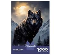 1000 Piece Jigsaw Puzzles for Adults Jigsaw Black Wolf in Snowy Mountains Jigsaw Puzzle Toy Wall Decor But Fun And Humorous Fun at Home Activities, 52x38cm/1000pcs