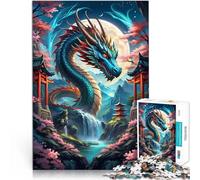 1000 Piece Jigsaw Puzzles for Adults Jigsaw Blue dragon angry fantasy DIY-Spielzeug Tolles Geschenk für Spiele75x50cm