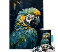 1000 Piece Jigsaw Puzzles for Adults Jigsaw Blue Geometry Parrot Toys Educational Games Practical Game Analysis And Logic Funny Gifts (Size 38x26cm)
