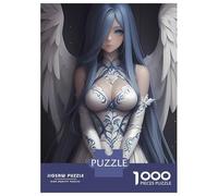 1000 Piece Jigsaw Puzzles for Adults Jigsaw Blue-Haired Angel Anime Girl Jigsaws for Adults Toy Wall Decor Staycation Kill Time Unique Birthday And Xmas Gifts 38x26cm/1000pcs