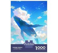 1000 Piece Jigsaw Puzzles for Adults Jigsaw Blue Sky Anime Landscape Puzzles for Adults Brain Teaser Game Enhance Memory Fun Activities at Home 70x50cm/1000pcs
