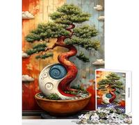 1000 Piece Jigsaw Puzzles for Adults Jigsaw Bonsai Tree Art Japanese Landscape Educational Games Home Art Decor DIY Toys Help The Brain Exercise (26X38cm)