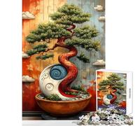 1000 Piece Jigsaw Puzzles for Adults Jigsaw Bonsai Tree Art Japanese Landscape Fun Games for The Whole Family Educational Toy Suitable for Desktop Decoration (52X38cm)