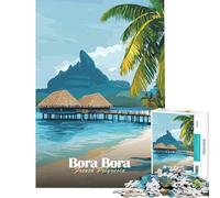 1000 Piece Jigsaw Puzzles for Adults Jigsaw Bora Bora Tropical Paradise Practical Game Toy Intellectual Game Art Work Gifts Birthday Present (Size 50x75cm)