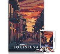 1000 Piece Jigsaw Puzzles for Adults Jigsaw Bourbon Street Louisiana Challenging Game Toys Pattern Assembly Gift Birthday Size 50x75cm