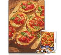 1000 Piece Jigsaw Puzzles for Adults Jigsaw Bruschetta with Tomatoes And Basil Impossible Game Presents for Women Anti-Stress Toys Size 50x75cm
