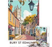 1000 Piece Jigsaw Puzzles for Adults Jigsaw Bury St Edmunds Town Educational Games Home Art Decor DIY Toys Help The Brain Exercise (52X38cm)